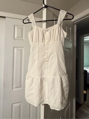 art class White Smocked Top with Elastic Neckline